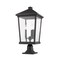 Z-Lite Beacon 3 Light Outdoor Pier Mounted Fixture, Black & Clear Beveled 568PHXLR-533PM-BK - alternate 2